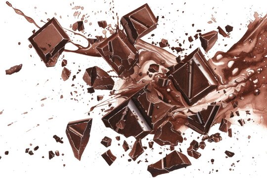 A piece of chocolate with a decorative skull on top - Powered by Adobe