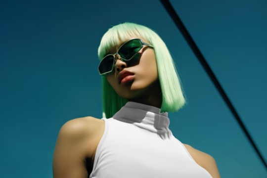 PNG women's turtleneck tank top mockup, transparent design