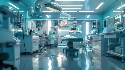 Skilled Surgeon Performing Anesthesia Administration in Sterile Operating Room with Advanced Tools