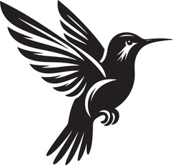 Humming bird silhouette vector illustration. Vector Collection of Bird Silhouettes