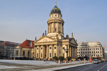 Fototapeta premium Berlin, Germany. The French Cathedral (Franzosischer Dom), an 18th-century United Protestant church at Gendarmenmarkt square