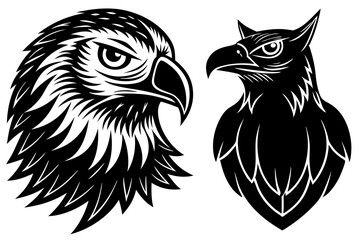 eagle owl silhouette vector illustration 