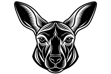 kangaroo head silhouette vector illustration 