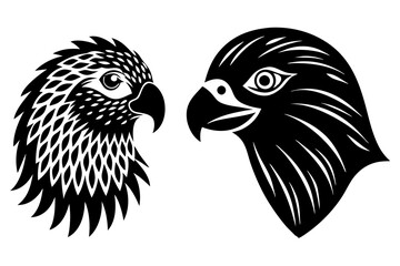 kakapo kestrel haed icon silhouette vector illustration 