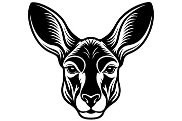 kangaroo head silhouette vector illustration 