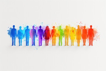 Rainbow People Holding Hands - Unity, Diversity, and Acceptance