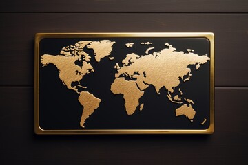 Detailed world map displayed on a large banner for enhanced visibility and clarity