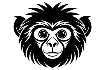 tamarin head icon silhouette vector illustration 