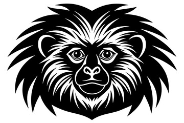 Fototapeta premium tamarin head icon silhouette vector illustration 