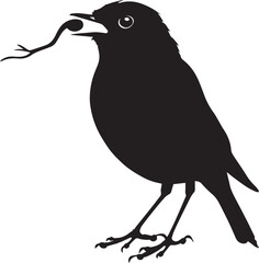 crow vector silhouette illustration  eps