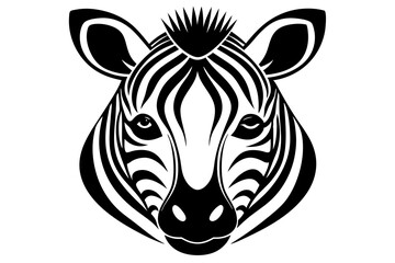  zebrapanda head logo silhouette vector illustration 