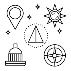Navigation icons, vectors set  for various uses
