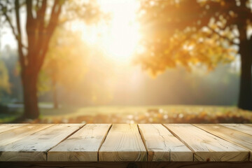 autumn wood table background