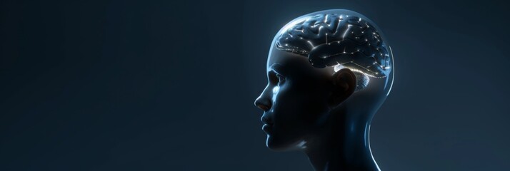 AI  glowing brain and neural connections symbolizing seamless interaction with human thought.
