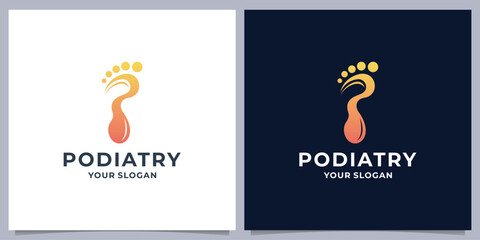 minimal foot logo design, feet design concept with gradient color branding.