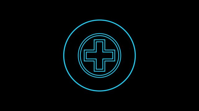Animated of plus symbol sign icon. medical icon concept