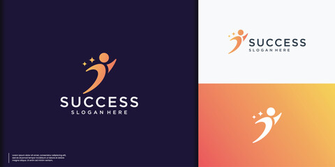 Success people works logo vector logo design