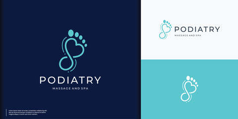 minimalist podiatry logo design vector icon symbol template