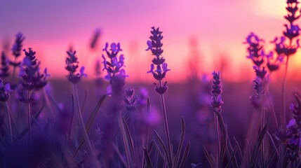 Naklejka premium Lavender hue on a summer night