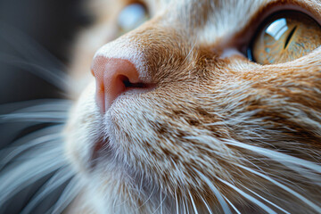The nose of a cat close-up