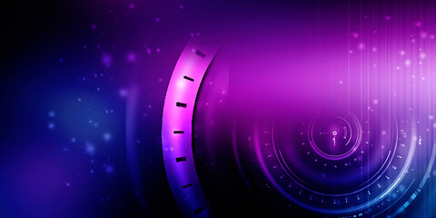 2d illustration Abstract futuristic electronic circuit technology background