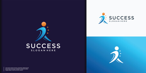 youth foundation logo creative people success logo concept