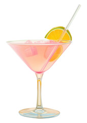 PNG Summer cocktail martini drink glass.