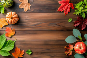 autumn wood table background