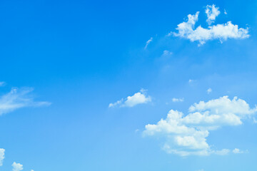 clear blue sky with white cloud, good weather in the morning have a nice day