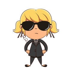 Bodyguard girl hands on hips