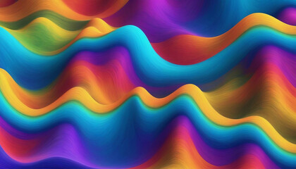Fototapeta premium colorful wave pattern, vivid abstract landscape, psychedelic waves, solid color background intricate, abstract colors, abstract colors, vibrant & colorful background, created with generative ai