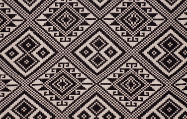 Beautiful figure tribal Thai geometric ethnic pattern traditional.white tone.