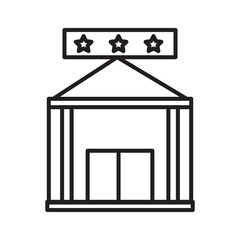 3 star Hotel icon Black line art vector