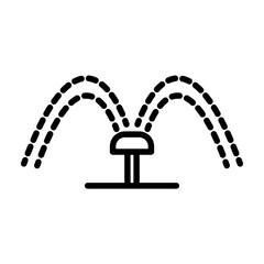 Automatic irrigation sprinklers icon Black line art vector