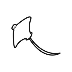 Bat Ray Fish icon Black line art vector