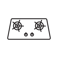 Burner Gas Stove icon Black line art vector