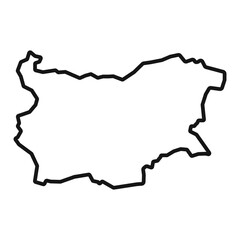 Bulgaria map icon Black line art vector