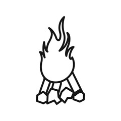 Campfire icon Black line art vector