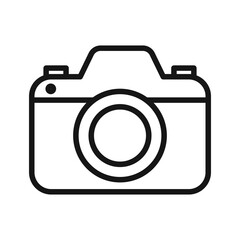 Camera icon Black line art vector