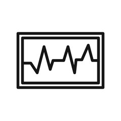 cardiogram icon Black line art vector