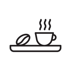 Coffee cup icon Black line art vector