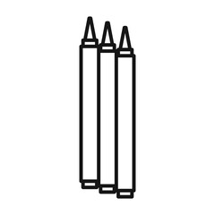 Crayons icon Black line art vector