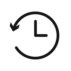 counterclockwise rotation icon Black line art vector