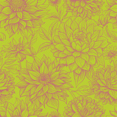 seamless texture for fabrics and paperjungle thickets with flowers