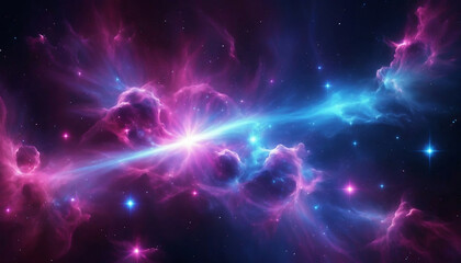 Fototapeta premium dark background with pink and blue lights, laser lights background, outer space nebula background, dark purple glowing background, colorful nebula background, space nebula background, generative ai