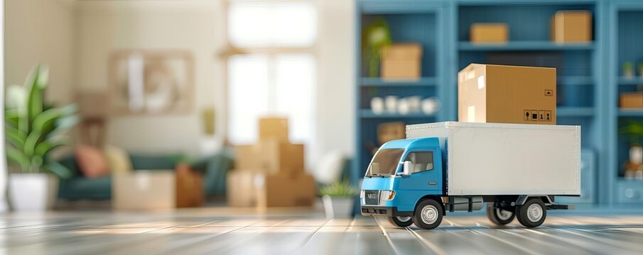 Real estate relocation service front view highlighting moving assistance advanced tone vivid