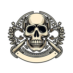 Fototapeta premium skull biker logo without text 