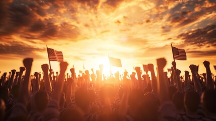 A grand celebration marking the Emancipation Proclamation, people of all ages joining hands in unity, banners of loyalty and freedom fluttering in the breeze, a symbol of enduring commitment