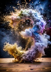 Fototapeta premium a figure in the form of colored smoke