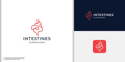 minimal intestine logo design template inspiration for medical health company.